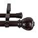 A&F Rod Decor - Monarch Double Curtain Rod 1 inch Diameter, 28-48 inch - Mahogany