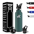 HoneyHolly Borraccia Termica Bambini 500 ML, Senza BPA, Borraccia Termica, 18/8 Acciaio Inox, Bottiglia Termica, Sottovuoto a Doppia Parete, Borracce Termiche, con Cannuccia, Termos per Scuola, Sport
