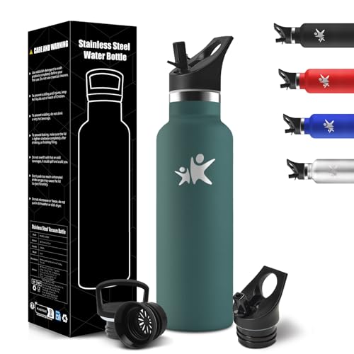 HoneyHolly Botella Agua Acero Inoxidable, Termo Agua Fria, 500ml Cantimplora Termica Sin BPA, 12H Caliente/24 Frío, Botella para Niños & Adultos, Botella Acero Inoxidable para Deporte, Oficina, Yoga
