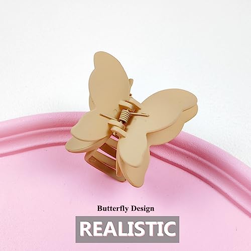 Hot One 6 Pcs Butterfly Clips Set,2.4 Inch Small Hair Clips For Women,2 Styles 3 Colors Basic Hair Claw Clips Of Daily Use #TOP3