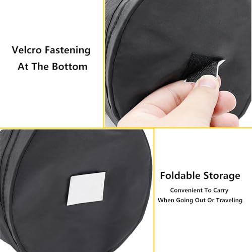 Image of Car Trash Can, 2 Packs Mini Collapsible Pop-up Car Garbage Can, Waterproof Hanging Trash Bag with Velcro, 1 Gallon Black Car Trash Bin for Travel, Picnic & Camping