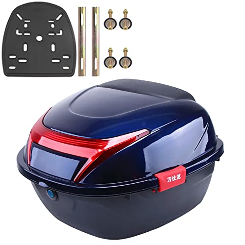 Motorrad Kofferraum Tour Heckbox Topcase ABS Wasserdicht AbschließBar Universal Harthelm GepäCkaufbewahrung mit Montagematerial für Motorrad Moped RüCkseitenkoffer ,F,11*15*16inch