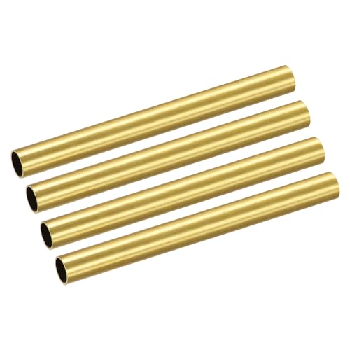METALLIXITY Brass Tube(9.5mm OD x 0.5mm Wall T x 100mm L) 4Pcs, Straight Tubing - for Home Furnishing, Machinery, DIY Handicraft