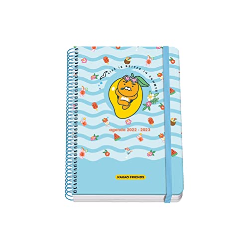 DOHE Agenda escolar - A5 - S/V - Kakao Friends - Summer Holiday, Azul, 51219