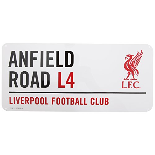 Liverpool FC Official Anfield Road Football Crest Street Sign (One Size) (White/Black/Red)