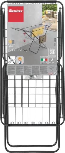 Séchoir à linge à ailes Panarea Onyx Metaltex avec double grille extensible