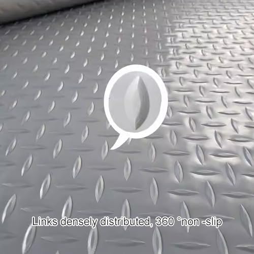 Multicolor Coin-Grip Garage Mat, 2.2mm Thick Plastic Floor Runner, Waterproof & Stain Resistant Rubber Mat, Cuttable Red Matting Roll, 1.5x5m Size