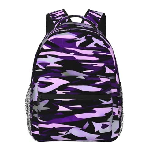 Sac à dos résistant à l'eau violet à poches multiples