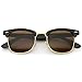 zeroUV - Premium Half Frame Horn Rimmed Sunglasses with Metal Rivets (Tortoise-Gold / Brown)