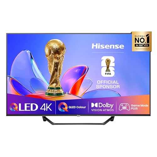 Hisense TV 43' QLED 4K 2025 43A72Q, Smart TV VIDAA U8, Dolby Vision, HDR 10+, Game Mode Plus, Dolby Atmos, Alexa Built-in, VIDAA Voice, Tuner DVB-T2/S2 HEVC 10, lativù 4K, 43''