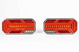  LED Rückleuchten Satz LKW Anhänger Rückleuchten dynamische Blinker mit 7 Funktionen