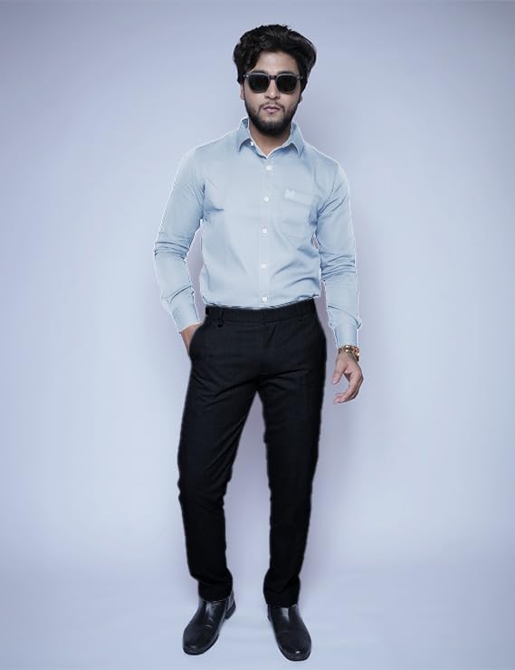 Image of Men's Slim Fit 100% Cotton Solid Full Sleeve Shirt | Premium Casual & Formal Wear for Men