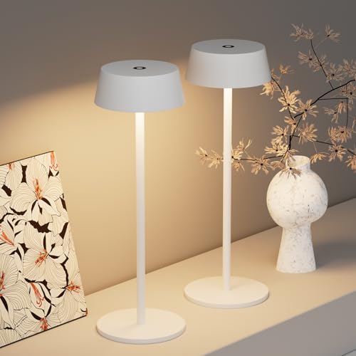 Klighten 2 Pezzi Led Lampada da Tavolo senza fili Dimmerabile,