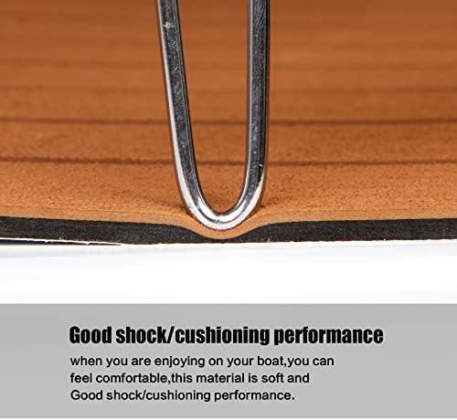 WEAFRICTCH Boat Flooring Decking Sheet EVA Marine Foam Flooring Mat, Self-adhesive Non-slip Teak Decking Carpet Synthetic Floor Pad Fit for Yacht Kayak Sailing RV Boats