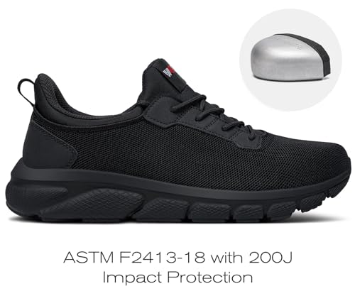 LARNMERN Steel Toe Shoes for Men Slip On Work Safety Sneakers Slip Resistant Comfortable Lightweight Cushion Construction Walking Tennis Shoes2