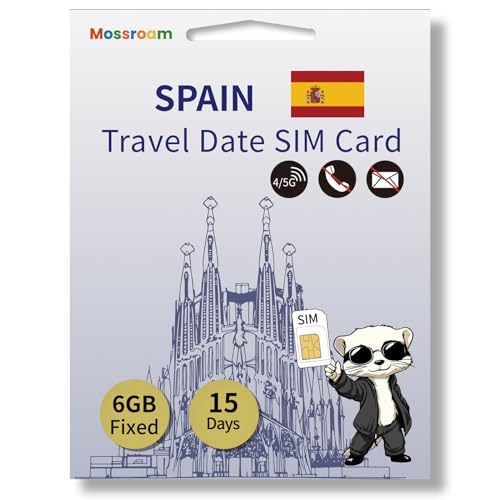 Spain Prepaid Data SIM Card 6 GB Fixed 4/5G LTE High-Speed Data for 15 Days with Hotspot