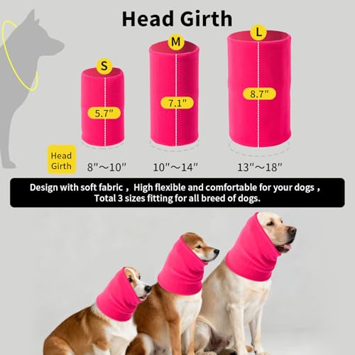 3 Stück Ohrenschützer für Hunde Lärmschutz,Anti-lärm Ohrenschutz Hund,Hohe Elastizität,Hund Schallschutzhaube,Entlasten Sie Angst vor Lärm, Donner, Feuerwerk(Klein+ +Mittel+Groß) (rosa)