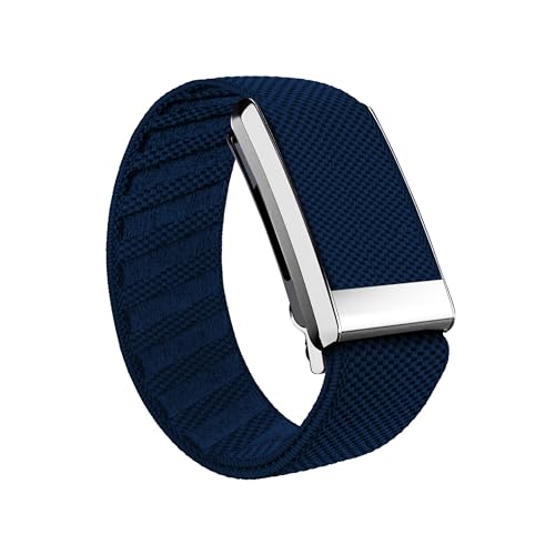 AR LABS SuperKnit Luxe Whoop 4.0 Compatible Band | Premium Ultra-Soft Weave | Stainless Steel Precious Metal PVD Treated | Includes Hook, Clasp & Slider – UK Company (Midnight Navy with Silver)