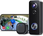 XTU Doorbell Camera Wireless Outdoor with Chime, 180° Head-to-Toe Pano View, 2K 3MP Video Doorbell No Subscription, 2.4GHz WiFi, Cloud/SD Storage, Work with Alexa & Google Assistant
