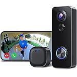 XTU Wireless Video Doorbell Camera, 180° Head-to-Toe Video, Live View with Two-Way Talk, 2.4G Wi-Fi Doorbell Camera with Chime, Local/Cloud Storage, Human Detection, Works with Alexa & Google Home