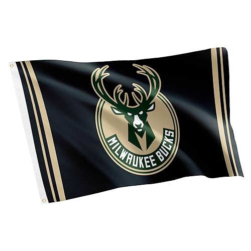 Desert Cactus Milwaukee Bucks Flag Team NBA National Basketball Association 100% Polyester Indoor Outdoor 3x5 feet Flagss (Flag M)
