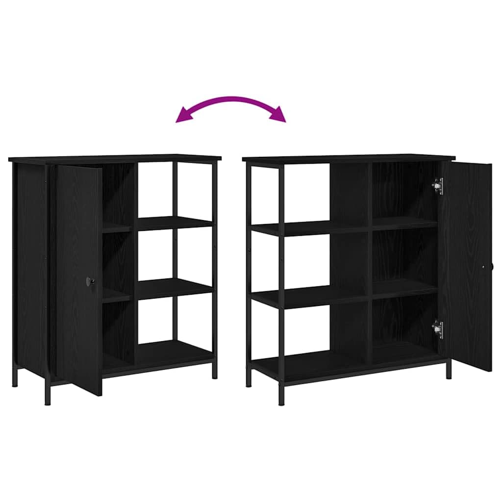vidaXL Sideboard Schwarz Eichen-Optik 70 x 30 x 80 cm | Genügend Platz für deine Sachen, Coole, glatte Linien, Hergestellt aus hochwertigem Eichenholz