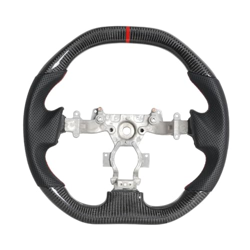 JIANGGAI Carbon Fiber Steering Wheel,D-Shaped Flat Top And Bottom Perforated Leather Grip Car Steering Wheel Fit for Nissan GT-R R35 2007-2016