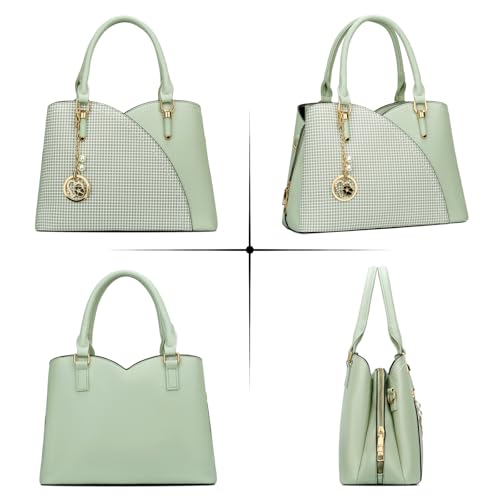Image of KKXIU Triple Compartments Purses and Handbags for Women Fashion Ladies Satchel Shoulder Top Handle Bag