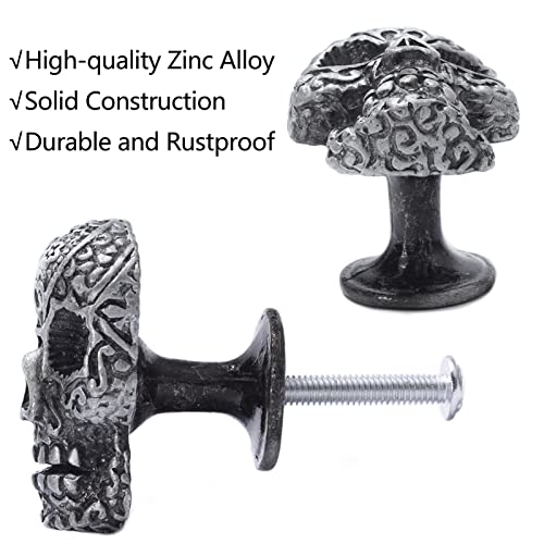 WEKBOSS Cabinet Knobs Antique Silver Skull Kitchen Drawer Pull Cupboard Door Handle(38mm) - Image 3