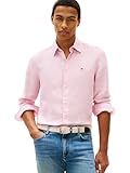  Tommy Hilfiger Men\'s Heritage Oxford Solid Regular Long Sleeve Shirts Classic Pink