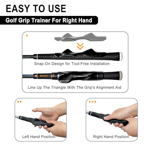 Golf Grip Trainer, Grip Trainer for Golf Clubs - Right Hand Golf Training Aid with Ergonomic Design, Corrects Golf Grip Posture and Improves Swing Accuracy, Black by Ncultro - Image 6