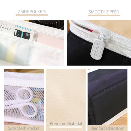 Image of Pencil Case Large Capacity Pencil Pouch Pen Bag with Big Compartment, Foldable Pencil Bags with Zipper Pencil Pouch, Student Pencil Case Stationery Bag for Girls and Boys Teen Adults Women Men (Khaki)