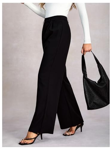Women's Wide Leg Dress Pants High Waisted Pleated Front Work Business Casual Palazzo Pants2