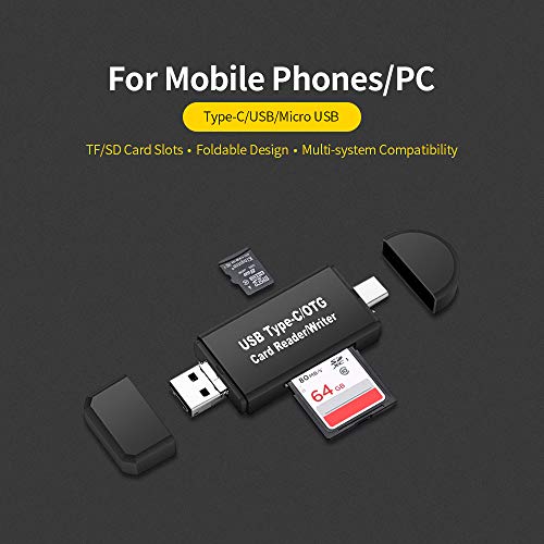 Docooler — Gravador de cartão de alta velocidade USB Micro USB Tipo/OTG Leitor de cartão TF SD grava