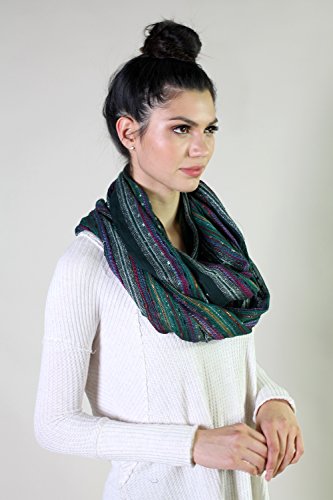 Anika Dali Women's Shimmer Sparkle Infinity Scarf- Festival Boho Bliss Fashion Scarf (Festive Emerald Green) #TOP6