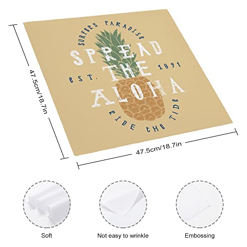 Xollar Kitchen Dinner Napkins Cloth 6Pcs Set Aloha Pineapple Printed Washable Reusable Cloth Napkin For Holiday Party Wedding Home Decoration 18.7X18.7Inch #TOP1