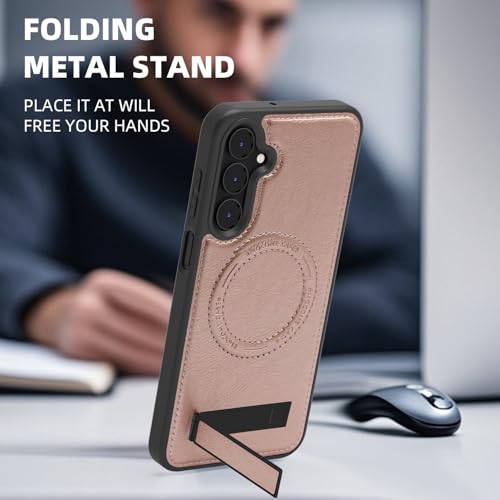 Image of Lunivop for Samsung Galaxy A16 5G Phone Case 6.7 inch PU Leather Rose Gold