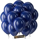 Bezente Pro Duralatex Navy Blue Balloons - 100 Pack 12 inch Extra-Thick Navy Blue Balloons for Long-Lasting Professional Party Decorations, Large Birthday Graduation Wedding
