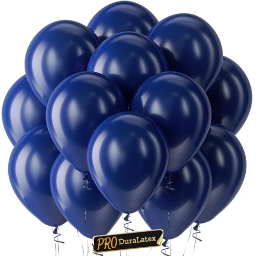 Bezente Pro Duralatex Navy Blue Balloons - 100 Pack 12 inch Extra-Thick Navy Blue Balloons for Long-Lasting Professional Party Decorations Large Birthday Graduation Wedding