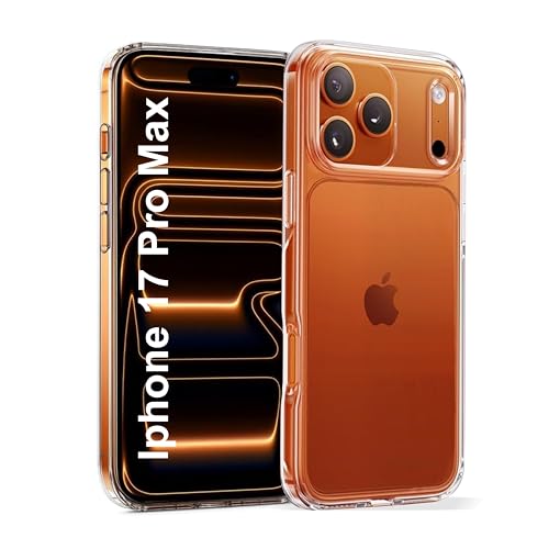 Image of Transparent TPU Back Case Cover for Apple iPhone 17 Pro Max with Camera Protection, Shockproof, Anti-Yellowing, Scratch-Resistant, Wireless Charging Compatible for iPhone 17 Pro Max (Clear)