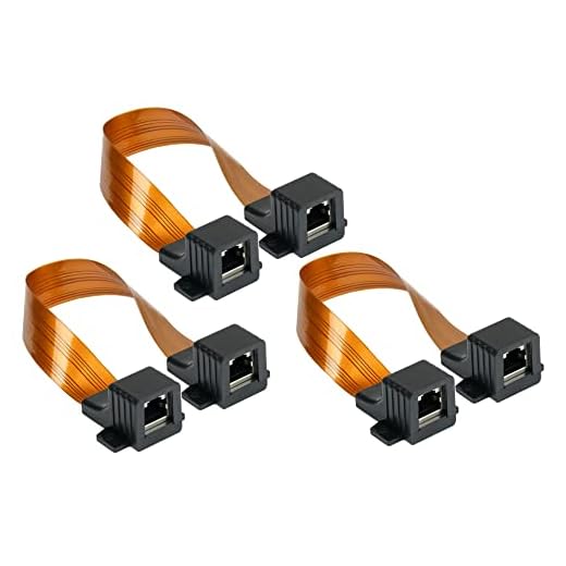 Good Connections RJ45 Ethernet LAN Tür-/Fensterdurchführung - 3er-Spar-Set, extrem flach - beidseitig RJ45-Buchse - Gesamtlänge inkl. Stecker 25 cm, Flexible Länge 18 cm