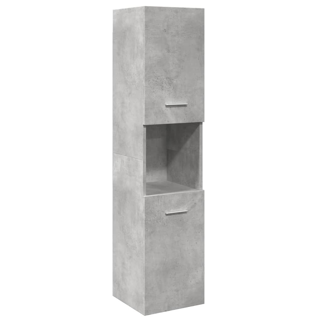 Homgoday Zestaw mebli łazienkowych 4 szt. sklejka betonowa szara szafka łazienkowa kolumna pomocnicza szafka łazienkowa nowoczesny styl 60 x 38,5 x 46 cm + 30 x 30 x 130 cm