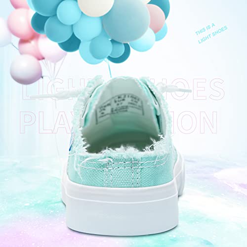 Image of Obtaom Women Canvas Mules Memory Foam Clipper Fashion Sneakers Comfortable Slip-On Mule Backless Holiday Shoes