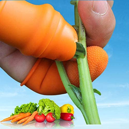 Beaver Thumb Knife - 02 Piece Premium Silicone Thumb Cutter with Finger Protective Holder for Cutting Vegetables and Fruits & Picking Plants (Pack of 02 Set)