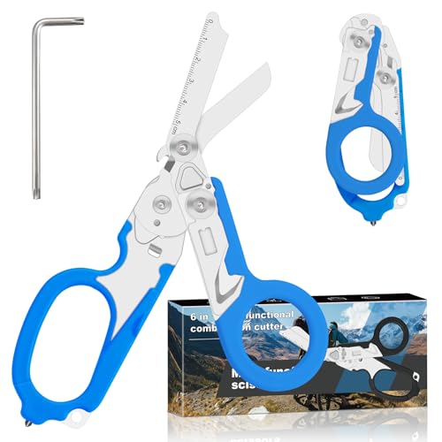 Image of 6-in-1 Heavy-Duty Emergency trauma shears|Folding Emergency Shears| | Multifunctional Life-Saving Tool|Suitable for Emergency Rescue|Outdoor Exploration|DIY Construction and Maintenance|
