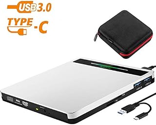 External CD DVD Drive NOLYTH 5-in-1 USB-C CD DVD RW Player Burner Writer