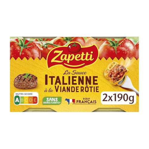 Sauce italienne Zapetti 2x190g : idéal pour des pâtes savoureuses en famille