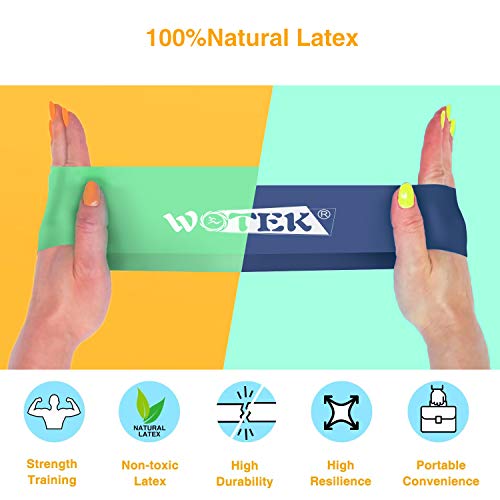WOTEK Resistance Loop Bands Set with Widen and Thicken, Exercise Bands for Working Out, Physical Therapy, Home Fitness, Strength Workout Bands for Legs and Butt.