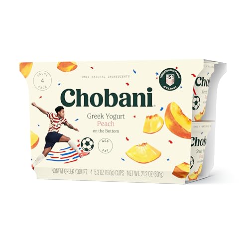 Chobani® Non-Fat Greek Yogurt Peach on the Bottom 5.3oz 4-pack