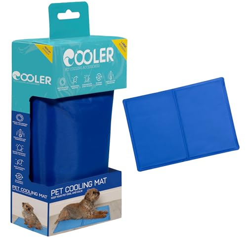 Pet Cooling Mat for Dogs and Cat Self Cool Pad for Crates, Kennels & Beds, Washable Portable Foldable Cooling Pet Mat Suitable for Home & Outdoor, Medium, Blue, 50x65x2cm